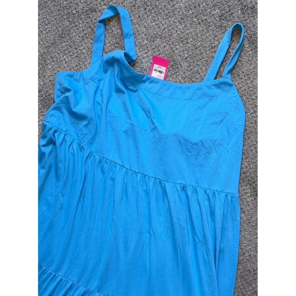 New Lilly Pulitzer Miri Midi Dress Tiered Lunar Blue Women's XL Cotton